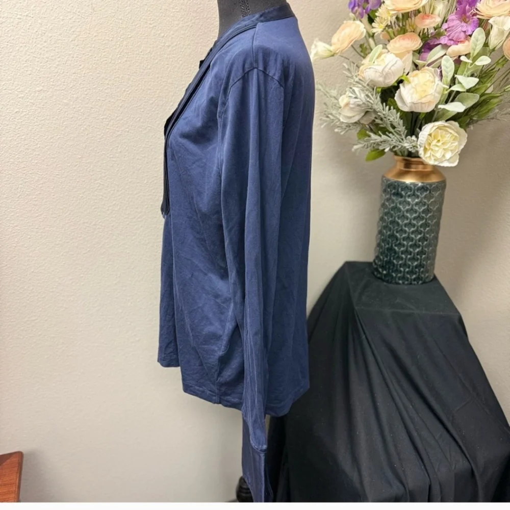 J. Crew Midnight Blue Pleated Blouse - Picture 2 of 5
